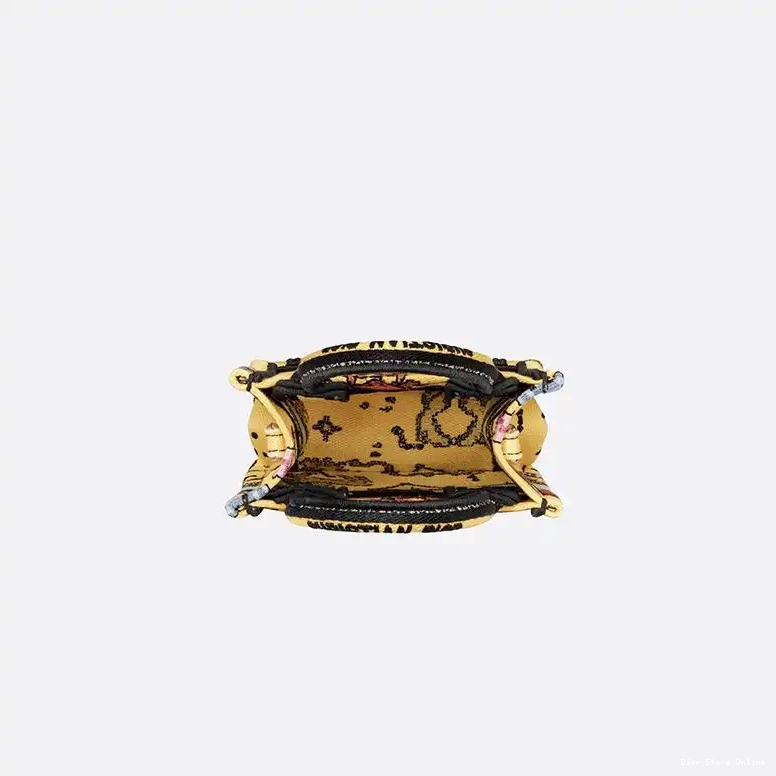 Cheap Yellow Book Dior Tote Miniature Canvas Pixel Zodiac Motif 0405 Hot Sale